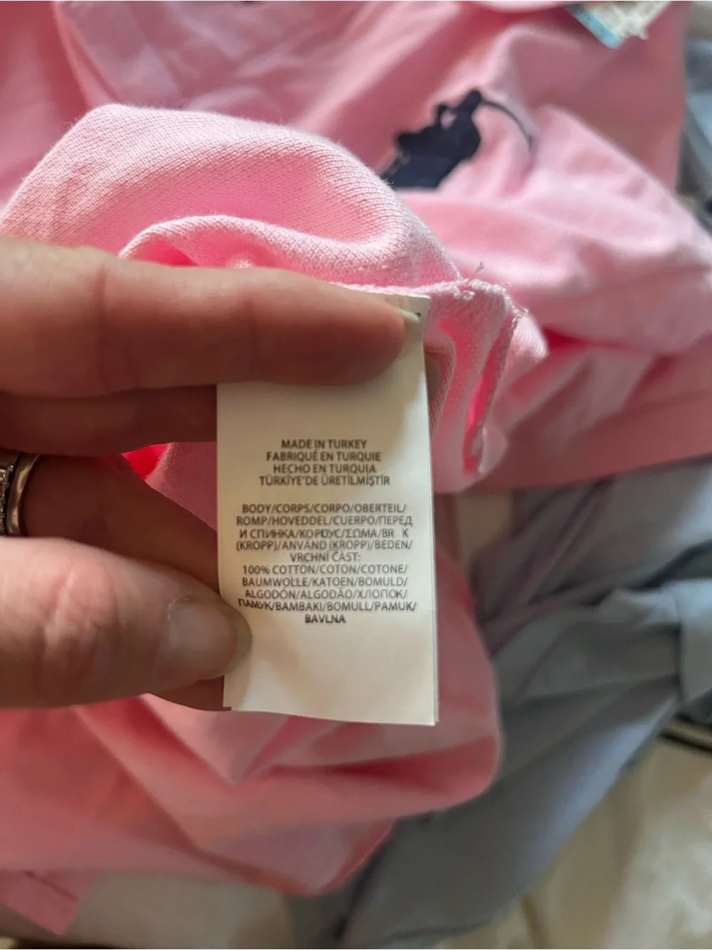 Ralph Lauren Men's Pink Polo with Navy Big Pony